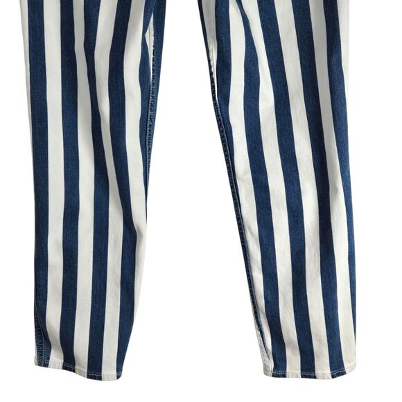 Hollister Jeans Womens 0R Blue White Striped Ultra High-Rise Mom Stretch W24 L27 - Picture 10 of 11